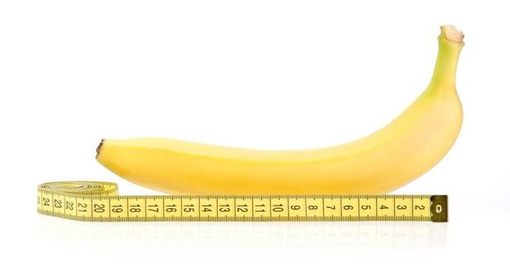 以香蕉为例测量增大前的阴茎